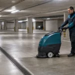 Nettoyage mécanisé d’un parking souterrain de copropriété avec une autolaveuse professionnelle